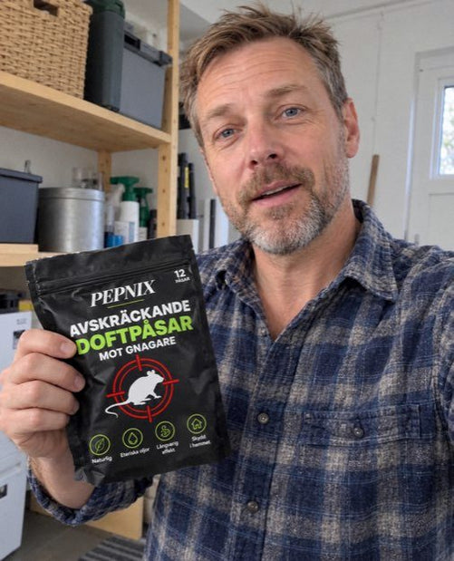 Henrik Oberg med Pepnix doftpåsar